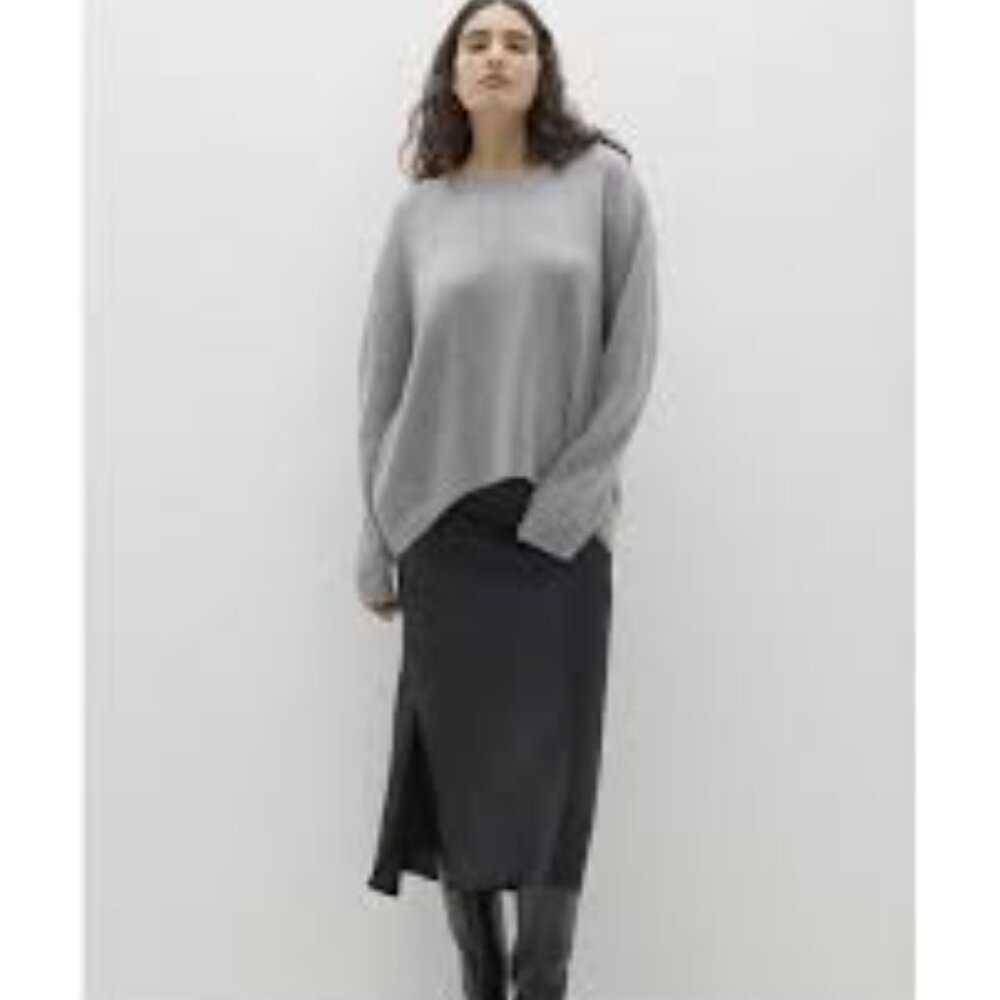 NEW NakedCashmere CAMPBELL ribbed Cashmere Sweater, Shadow Heather, Large